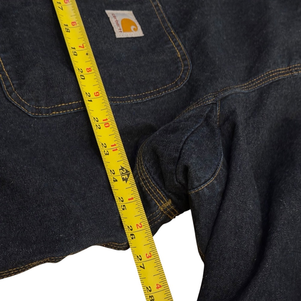 Carhartt Full Swing Chore Coat Denim Sherpa Fleece Lined Jacket XL Blue Great - Picture 9 of 14